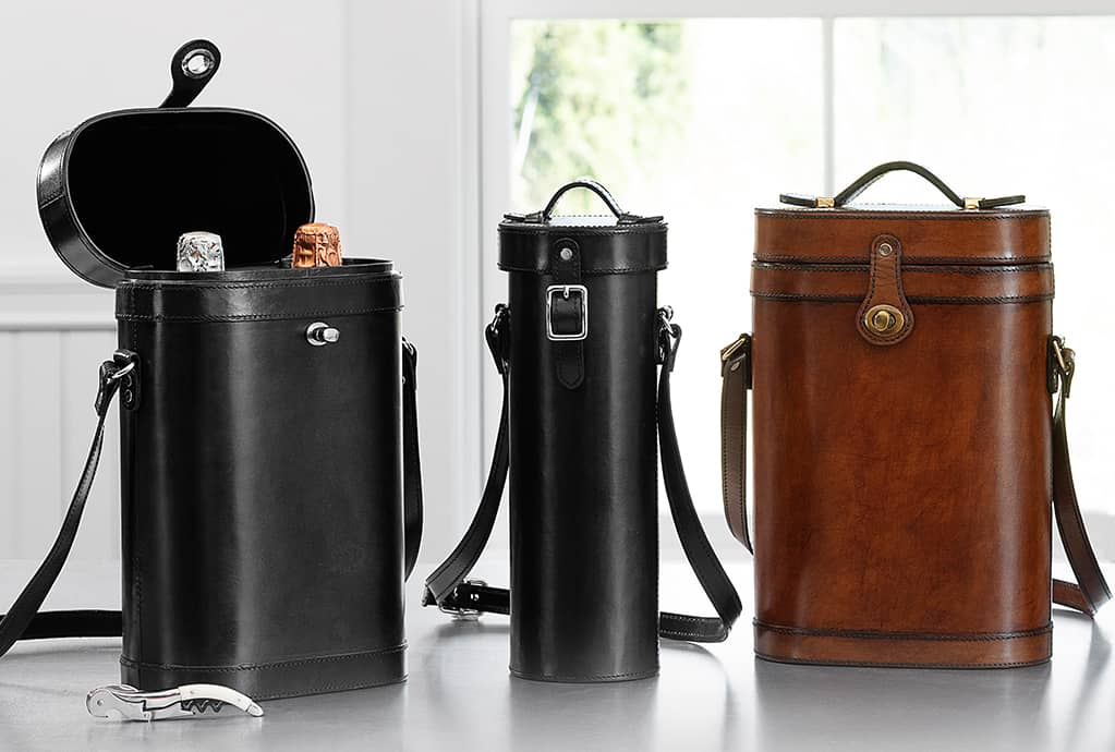 Leather Wine Totes