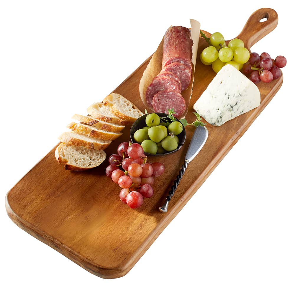 36 Acacia Wooden Cheese Serving Board with Handles - Extra Long