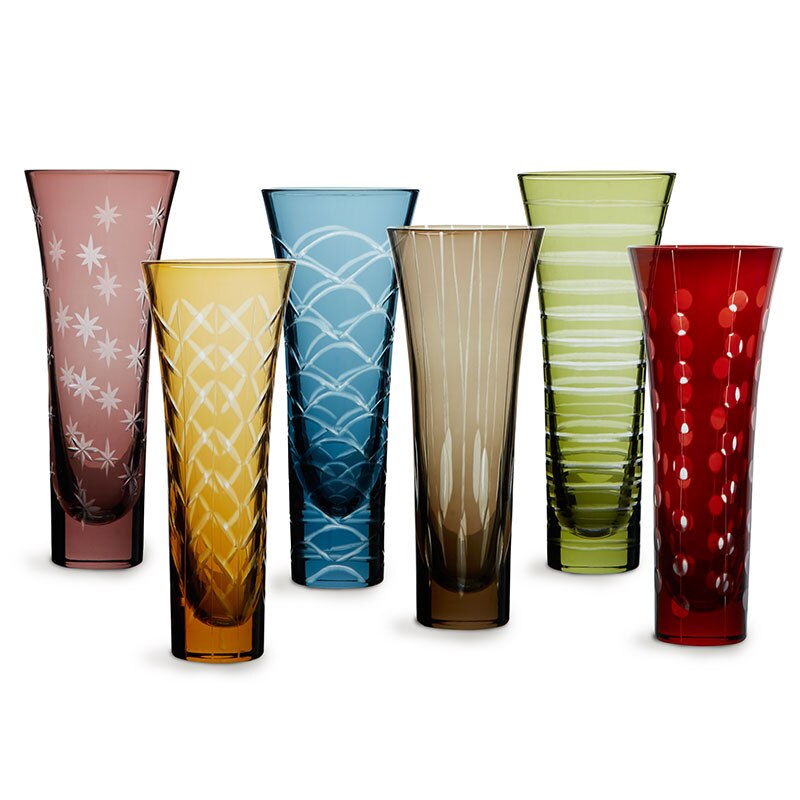 Roost Bella Festiva Stemless Champagne Flutes Set of 6 different colors