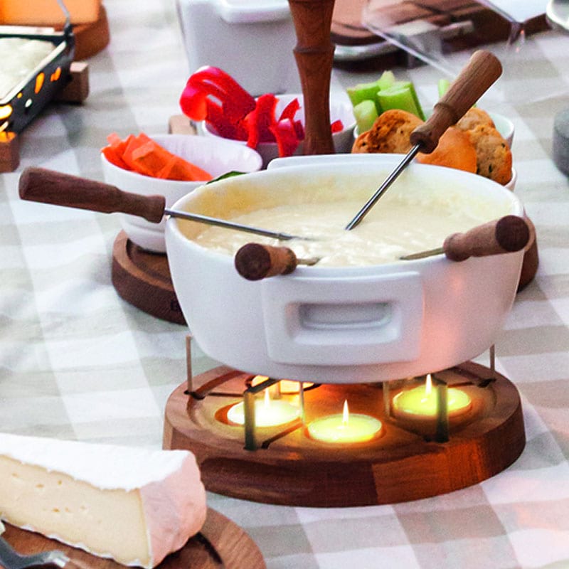 Tea light shop fondue set