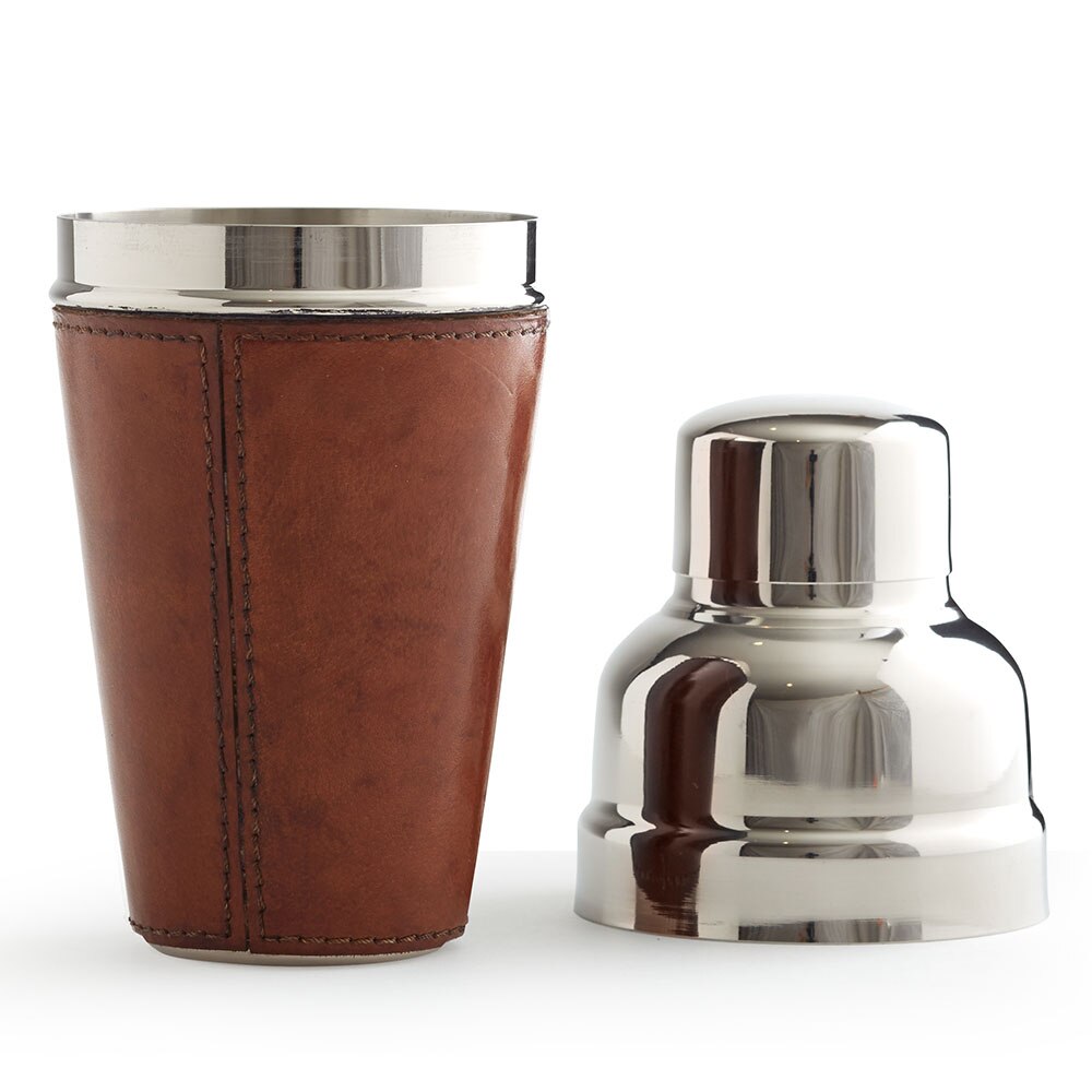 Leather Cocktail Shaker Brown #25674 | IWA Wine Accessories