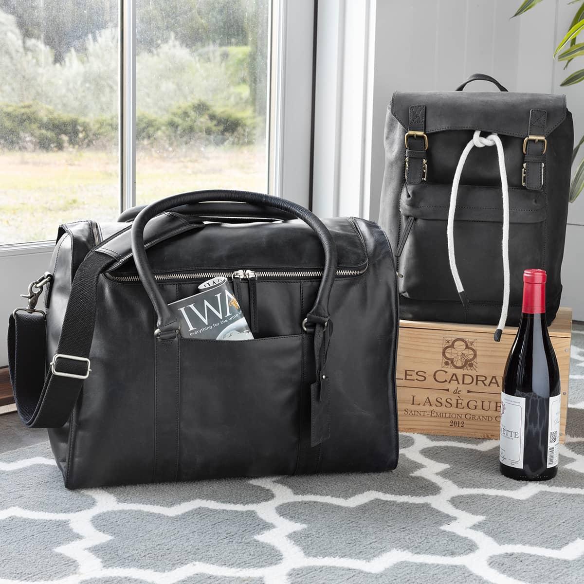 Leather Wine Duffel Bag 27368 IWA Wine Accessories