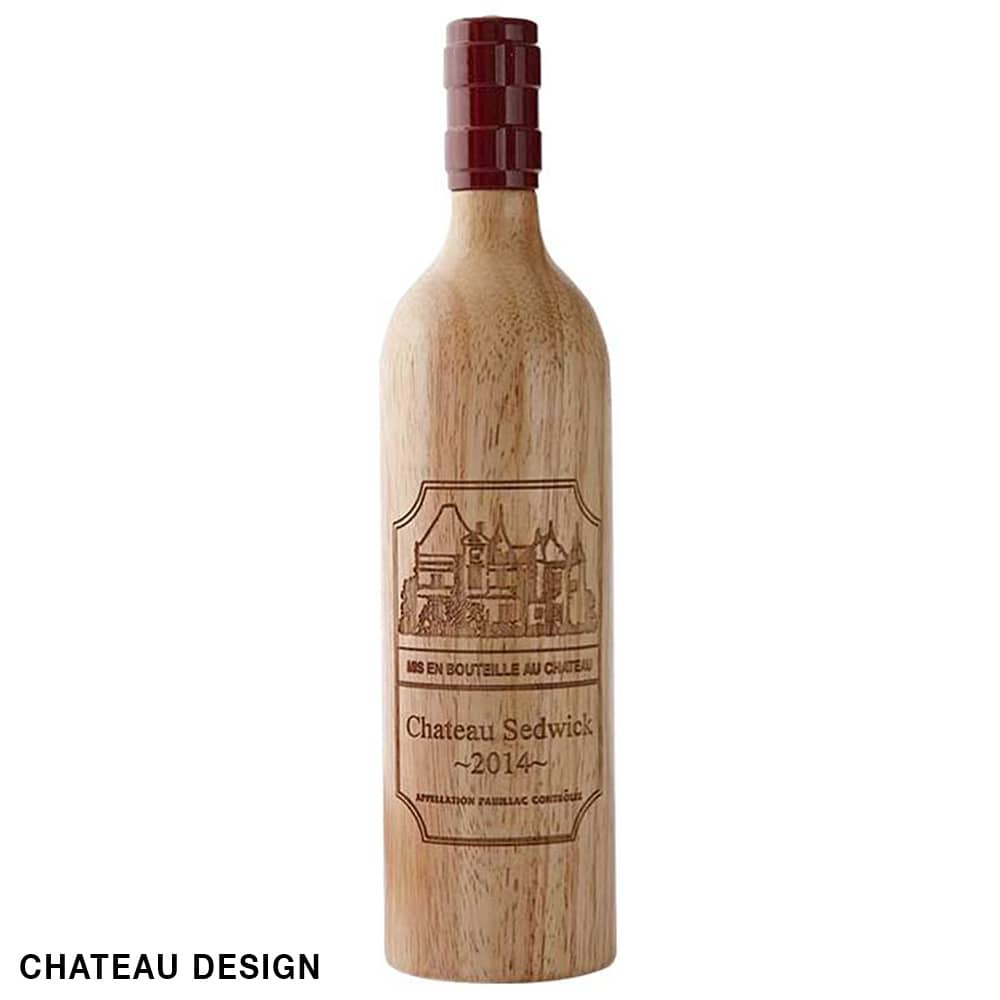 Personalized Custom Wooden Wine Bottle Pepper Grinder