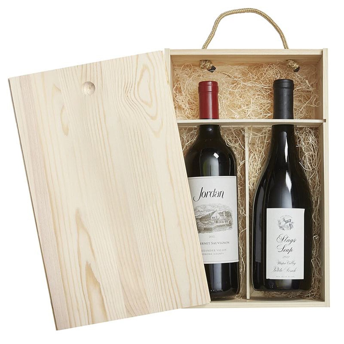 Pine Wood Box 2 Bottle #25624 | IWA Wine Accessories