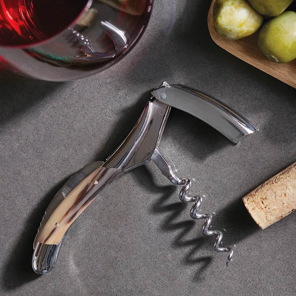 Laguiole Zebu Horn Corkscrew 27294 Iwa Wine Accessories