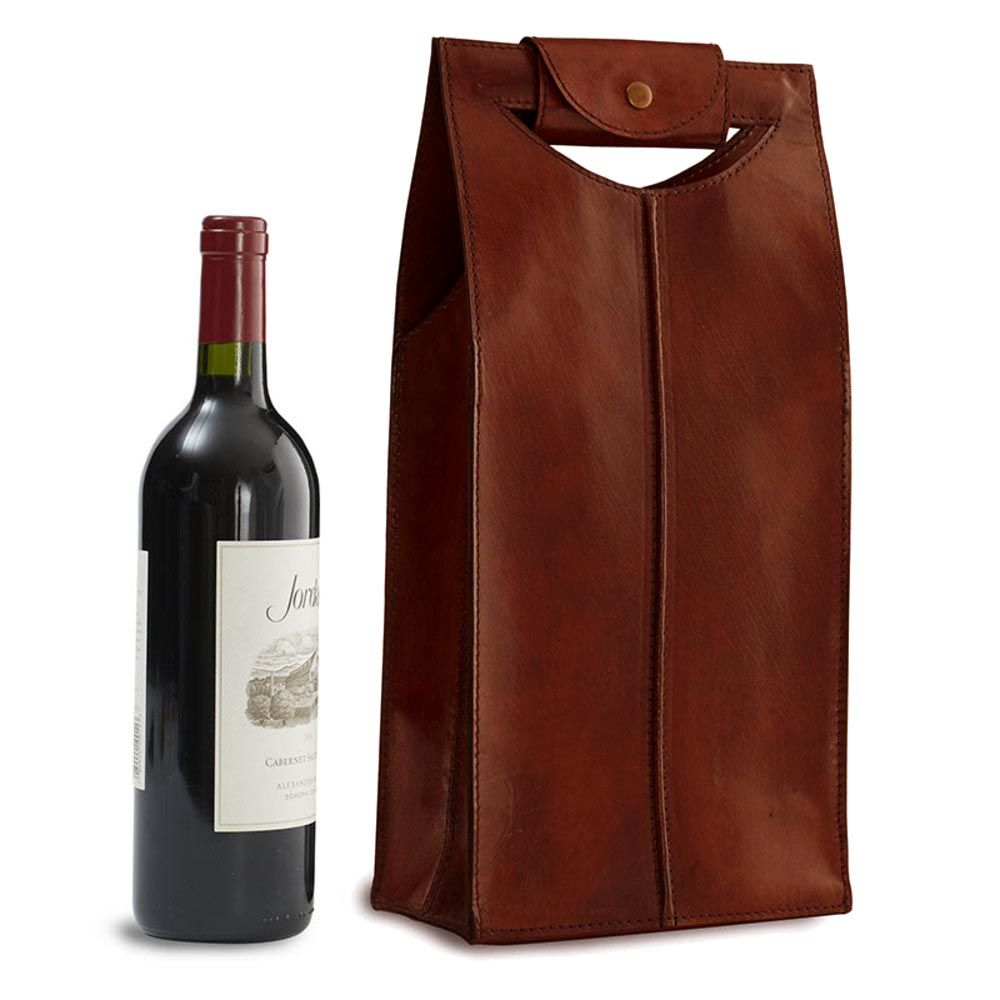 leather wine bag