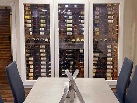 Custom Wine Cellar - Wood Wine Racks with Ladder